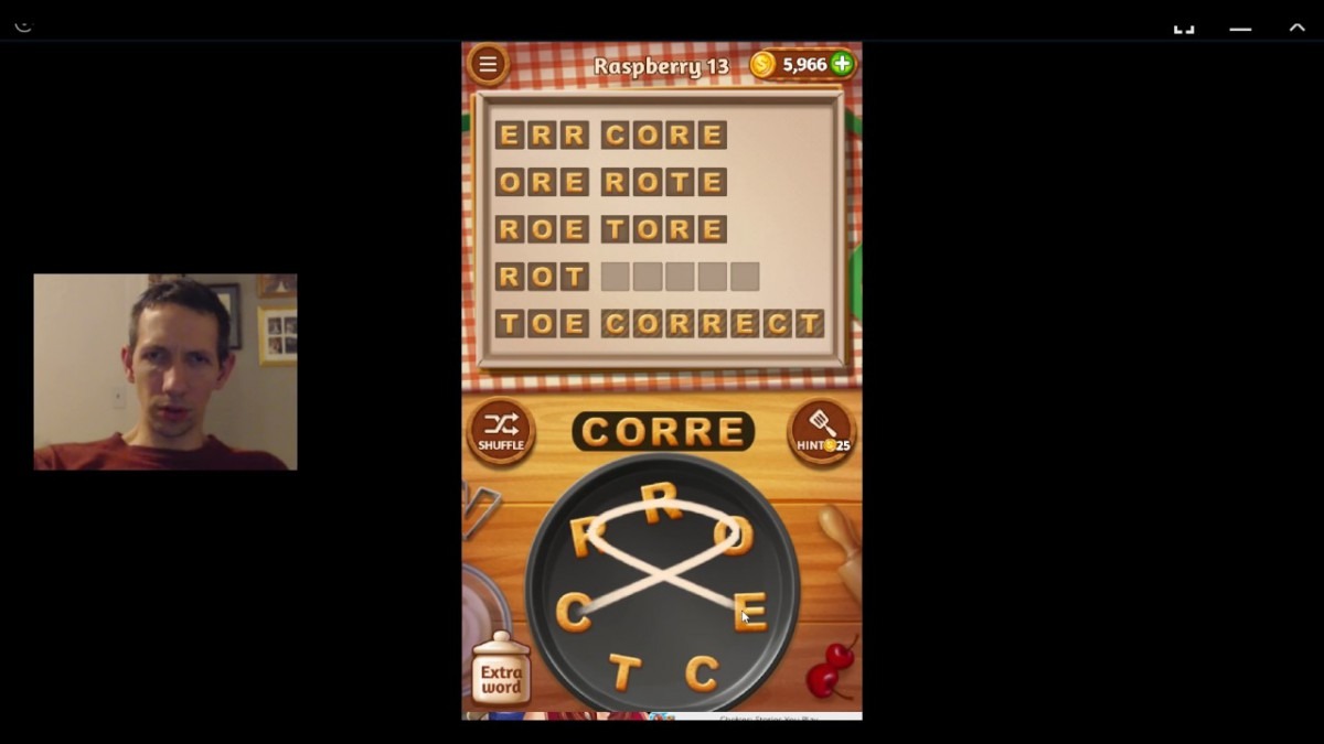 Word Cookies, Celebrity Chef, Raspberry Level 13