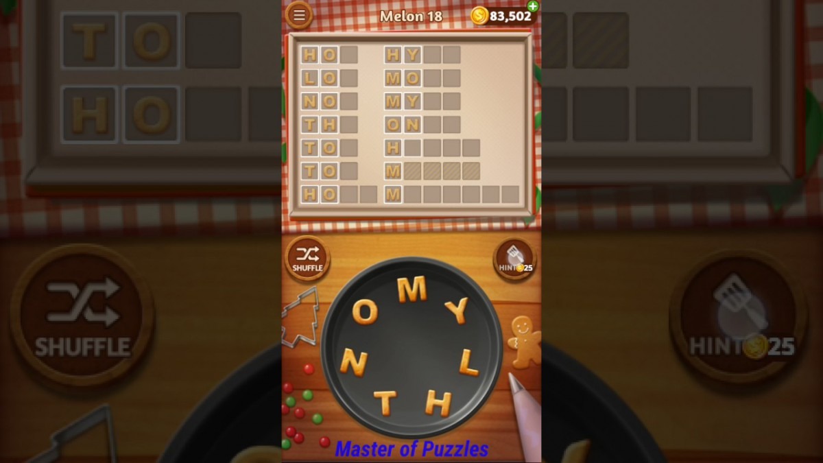 Word Cookies Melon Level 18 Sous Chef Solved