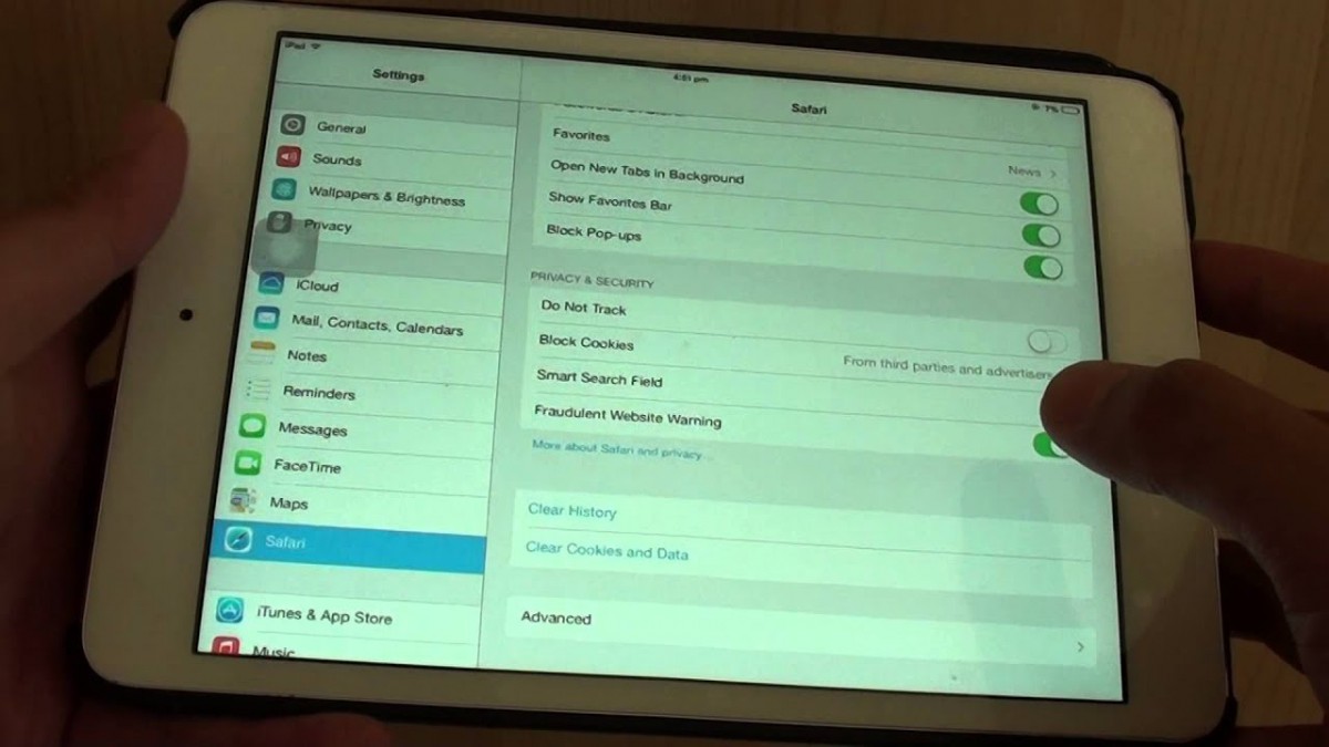 Ipad Mini  How To Clear Safari Cookies And Data