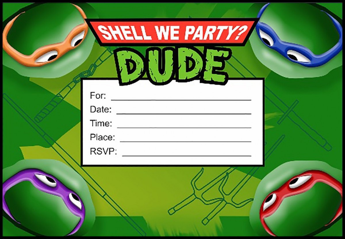 Ninja Turtle Party Invitation Card Inspirational Ninja Turtles