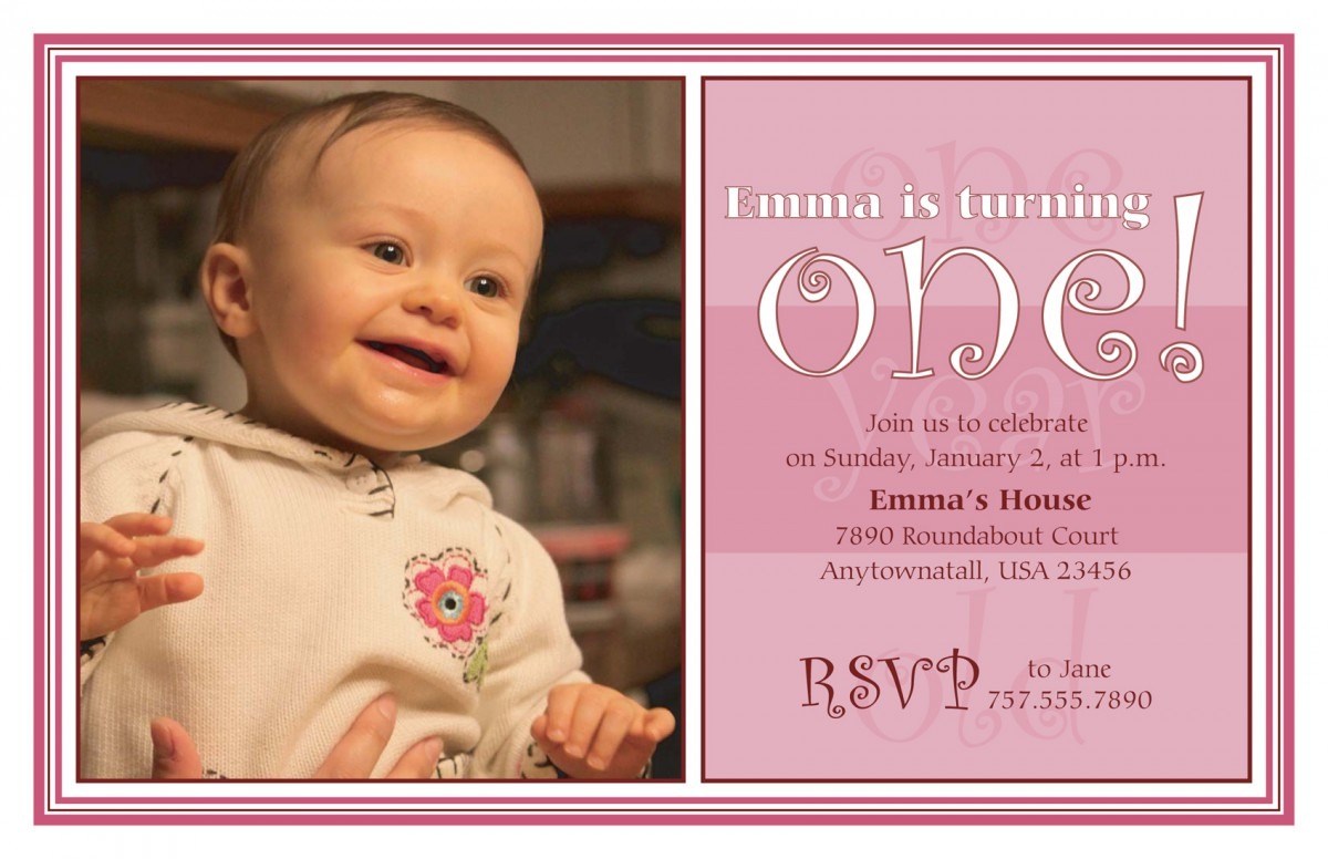 One Year Bi Fancy One Year Birthday Party Invitations