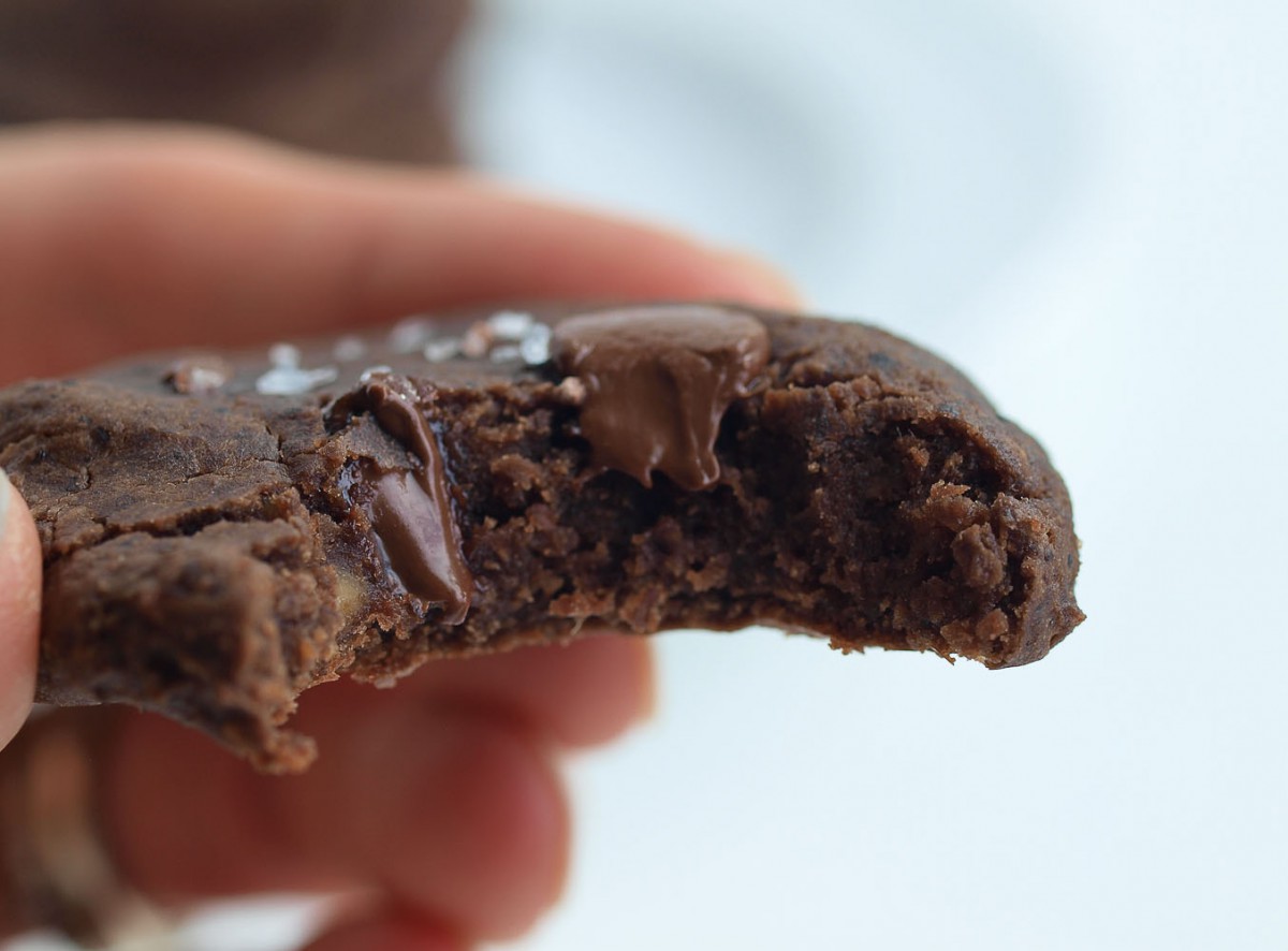 Salted Double Chocolate Peanut Butter Cookies