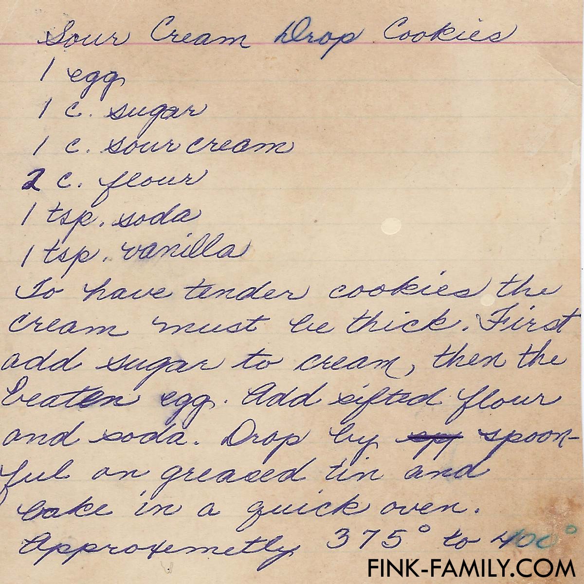 Sour Cream Drop Cookies