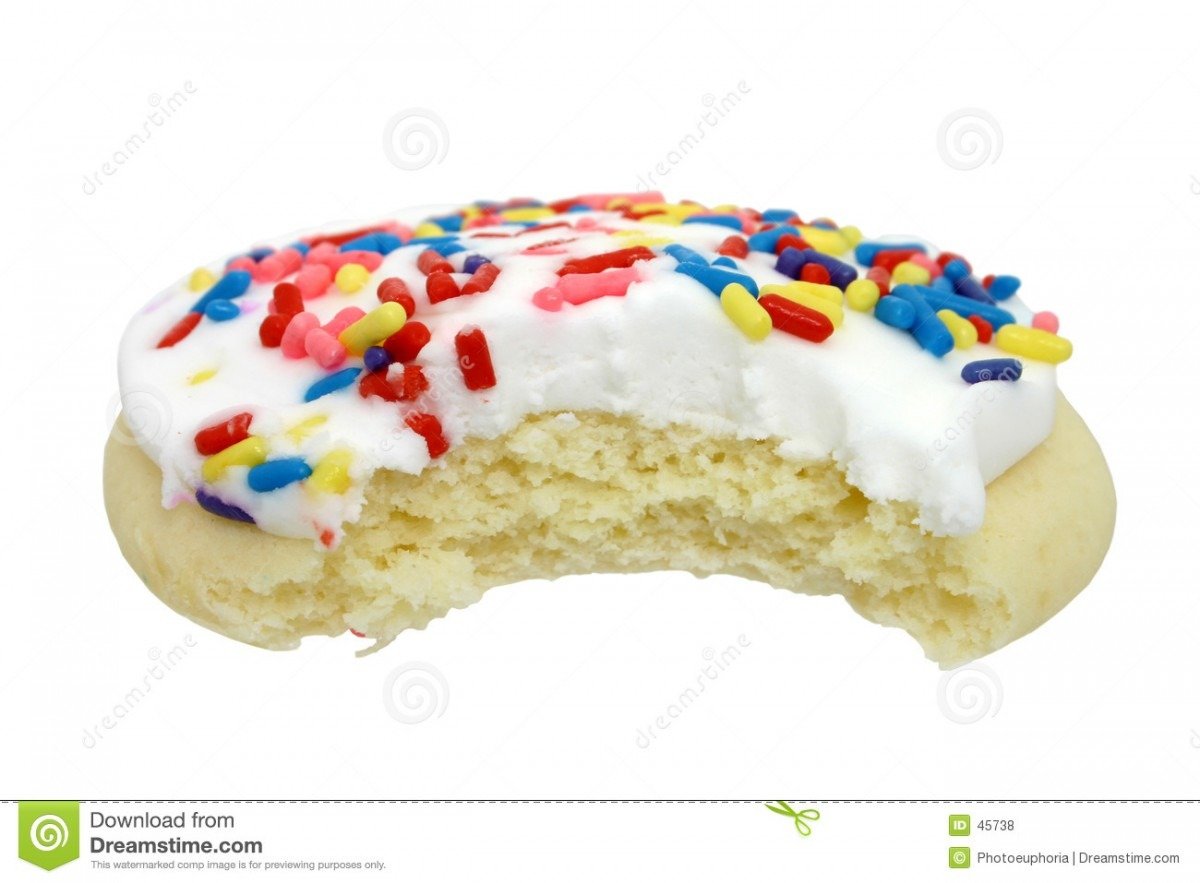 Sugar Cookie With White Icing Stock Photo