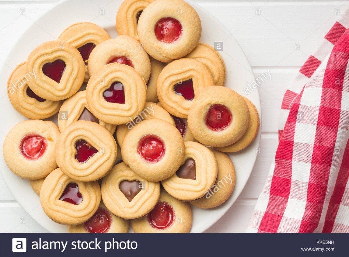 Sweet Jelly Cookies  Top View Stock Photo  166883629