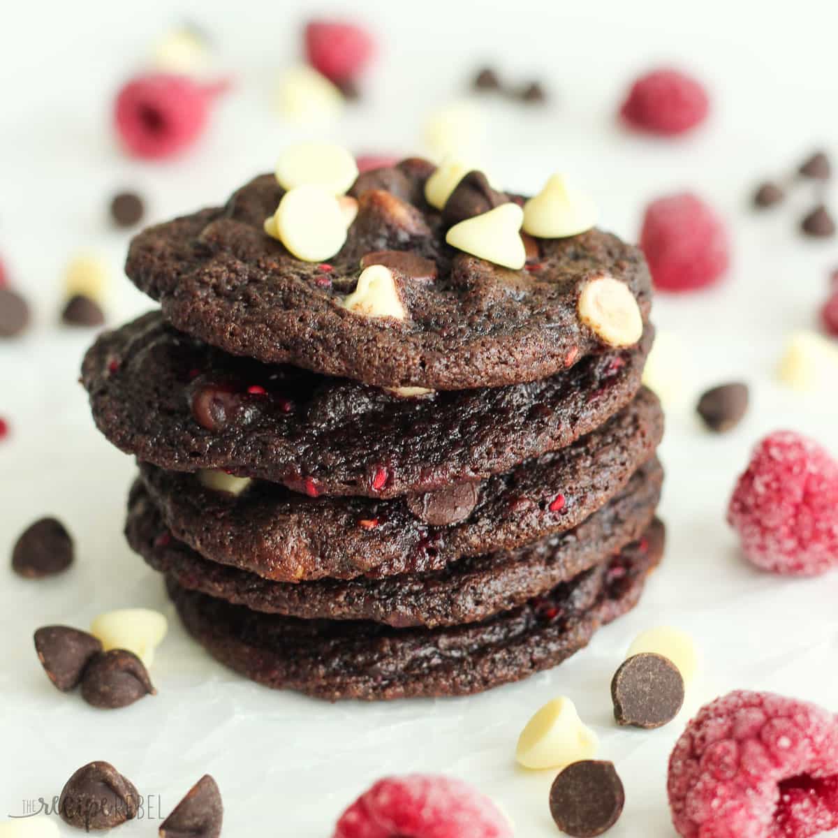 Triple Chocolate Raspberry Cookies