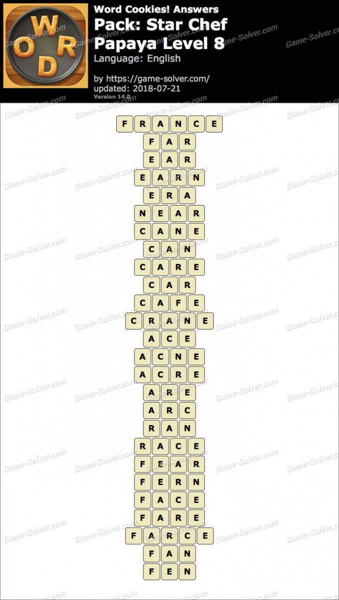 Word Cookies Star Chef