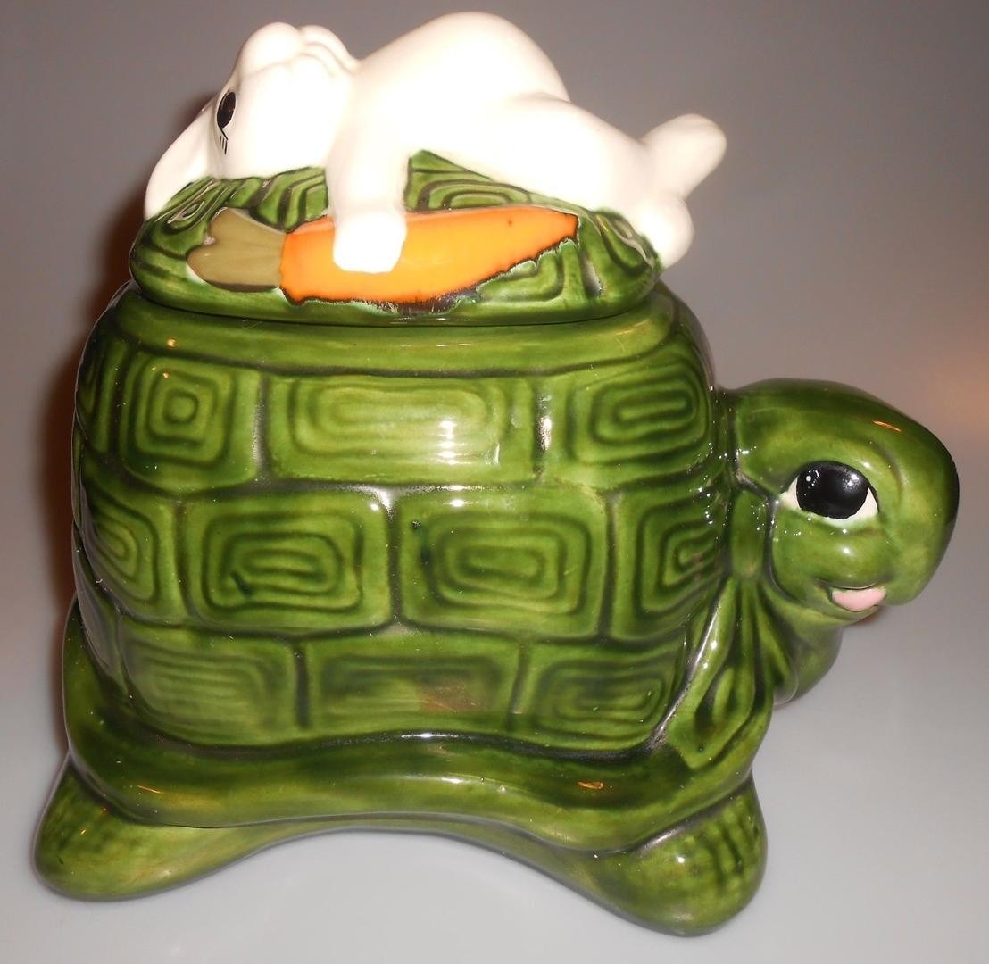 Vintage Tortoise & The Hare Cookie Jar Hummel Custom Gifts