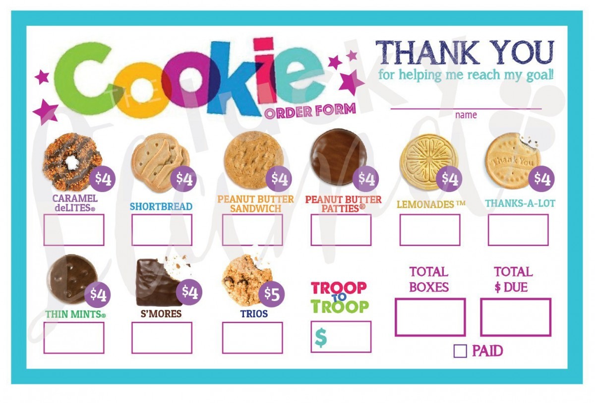 Girl Scout Cookie Form 2018 â Zlour