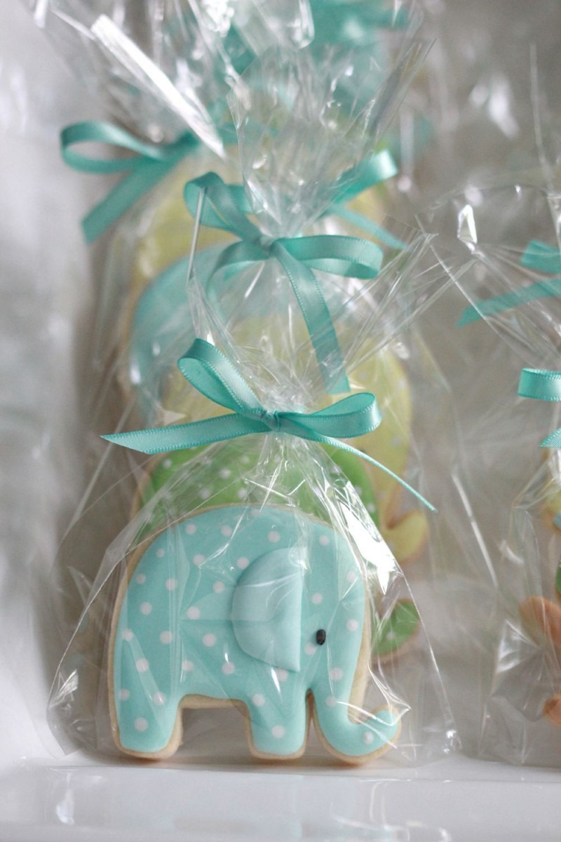 Elephant Baby Shower Cookie Favours