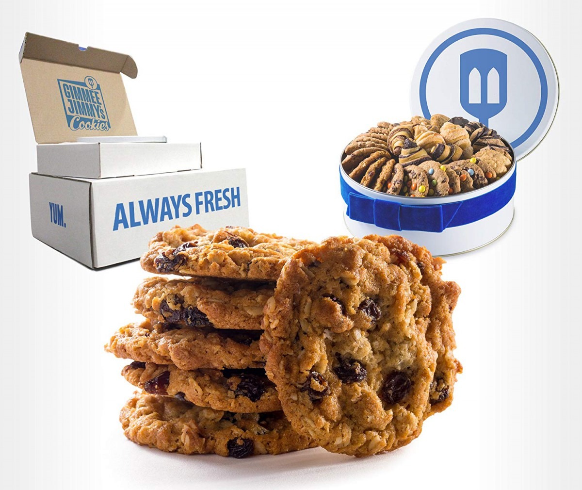 Oatmeal Raisin Cookie Gift Tin From Gimmee Jimmy’s Cookies