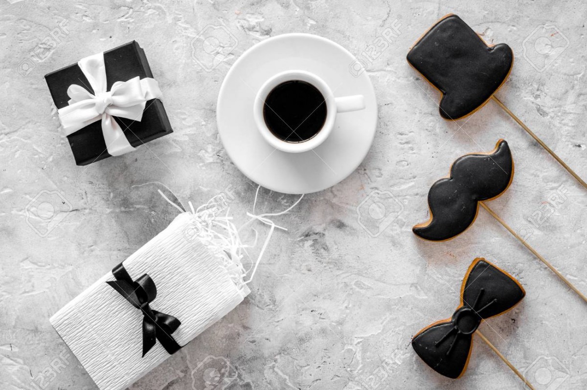 Birthday Gift For Men  Wrapped Box, Cookies In Shape Of Black
