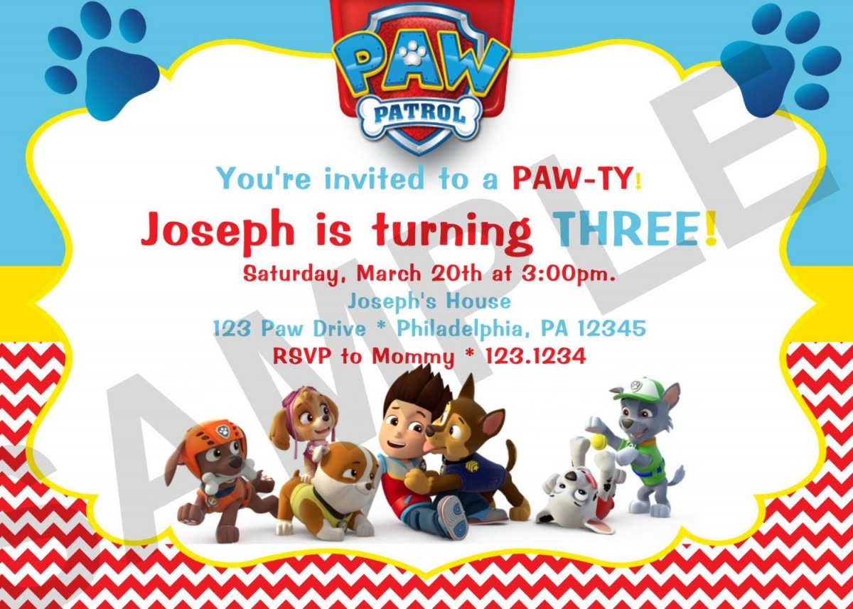 Abfdcddbbcccd Lovely Paw Patrol Birthday Invitations Free