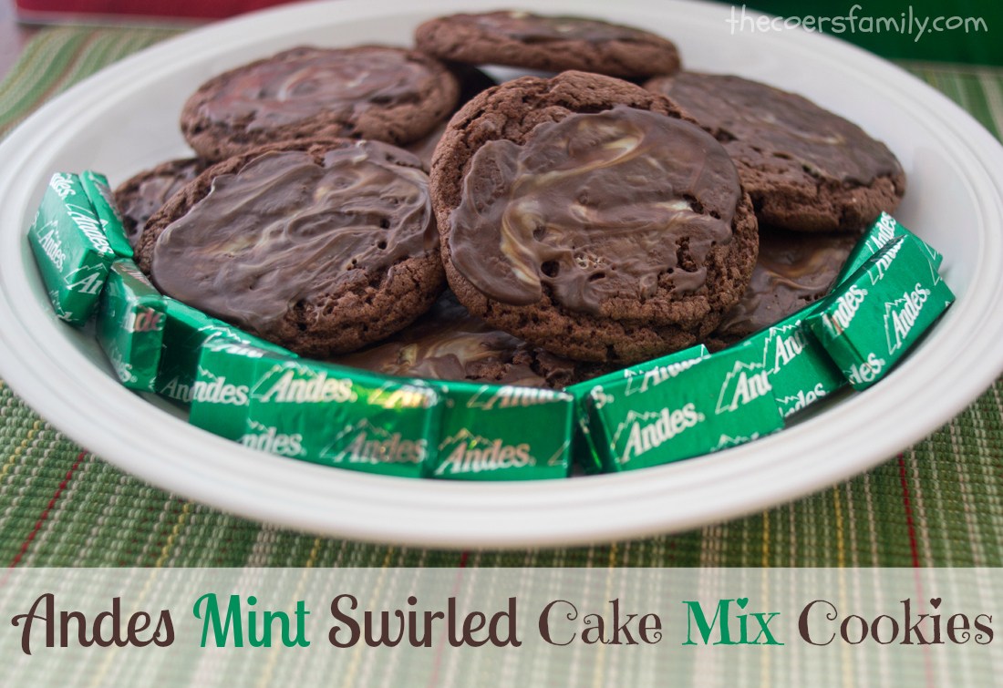 Andes Mint Swirl Cake Mix Cookies
