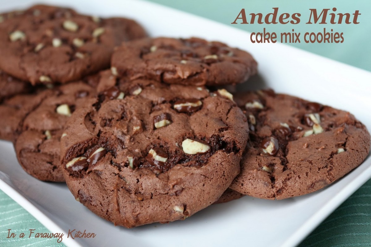 In A Far Away Kitchen  Andes Mint Cake Mix Cookies