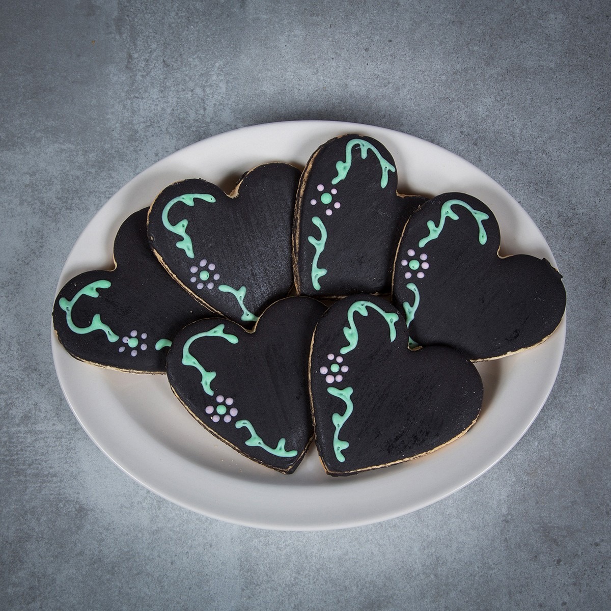 Floral Decorated Heart Shaped Custom Wedding Cookies