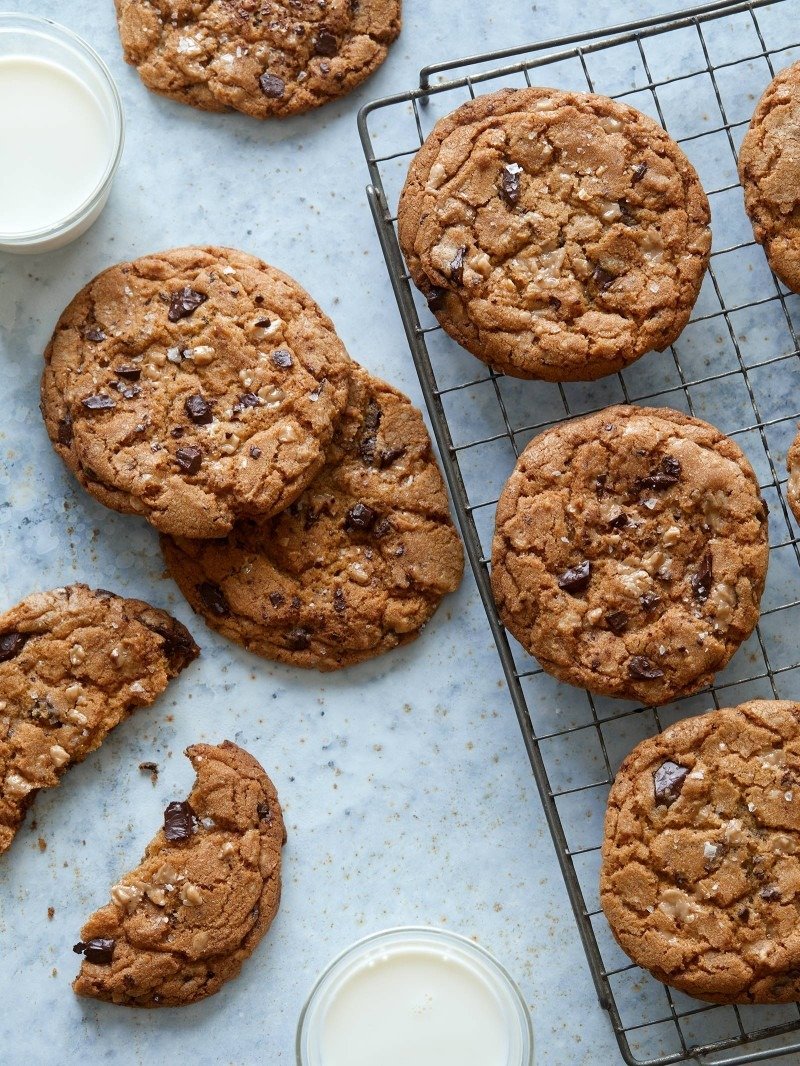 Salted, Browned Butter, Chocolate, And Toffee Chip Cookies