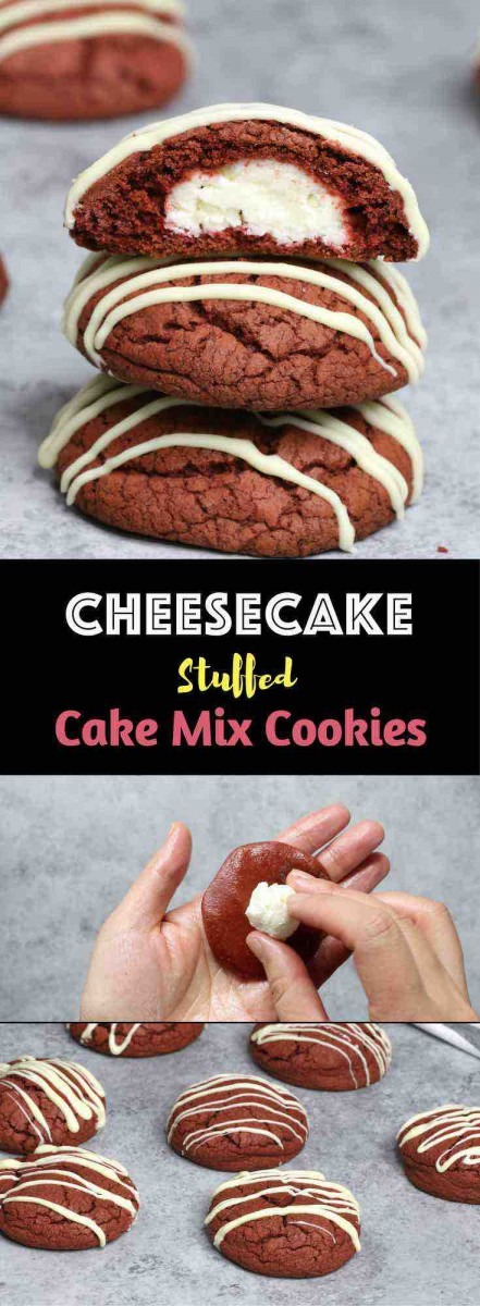 Cheesecake Stuffed Cake Mix Cookies Recipe (with Video)