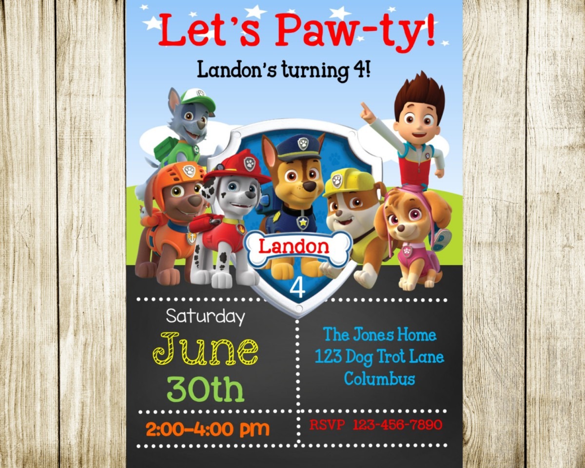 Chic Paw Fresh Paw Patrol Birthday Invitations
