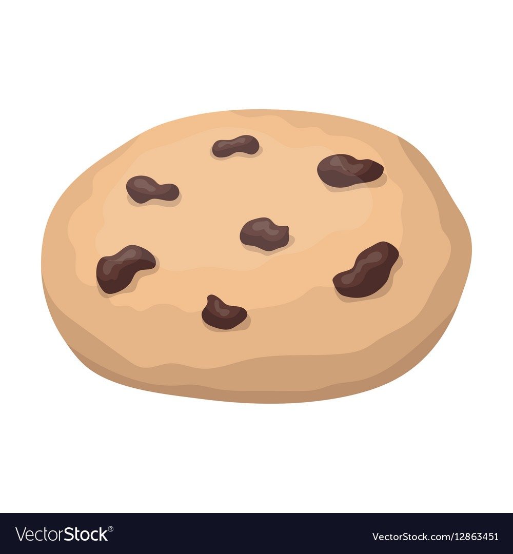 Chocolate Chip Cookies Icon In Cartoon Style Vector Image