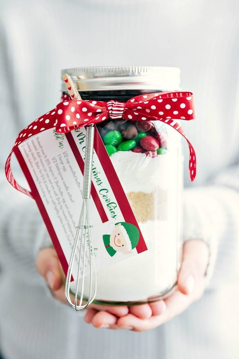 Mason Jar Gift  M&m Christmas Cookies {free Printable}