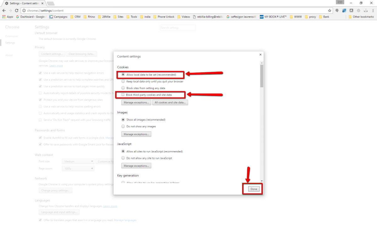 Enable Cookies Chrome