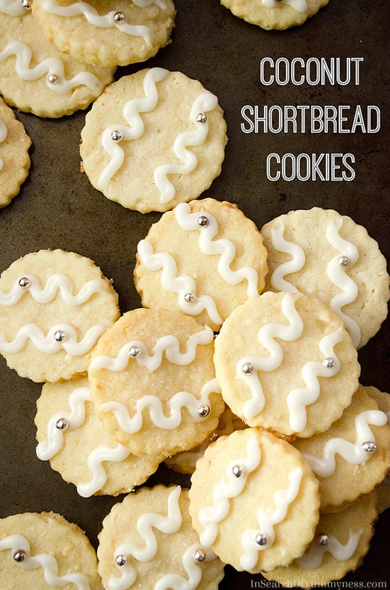 Coconut Shortbread Cookies With Easy Cookie Glaze