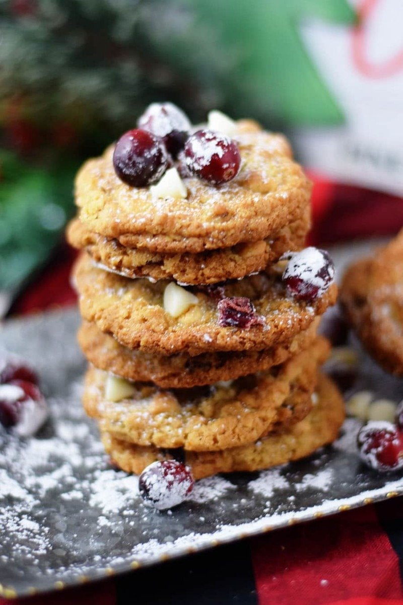 Candied Cranberry Walnut Oatmeal Cookies