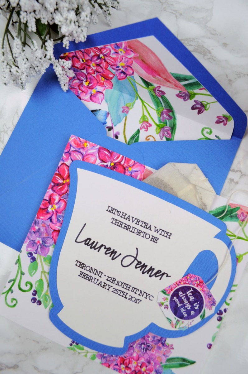 Diy Bridal Shower Tea Party Invitations