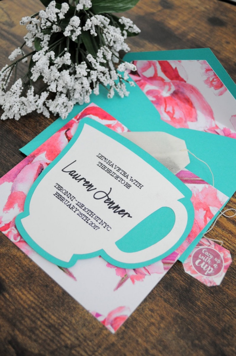 Diy Bridal Shower Tea Party Invitations