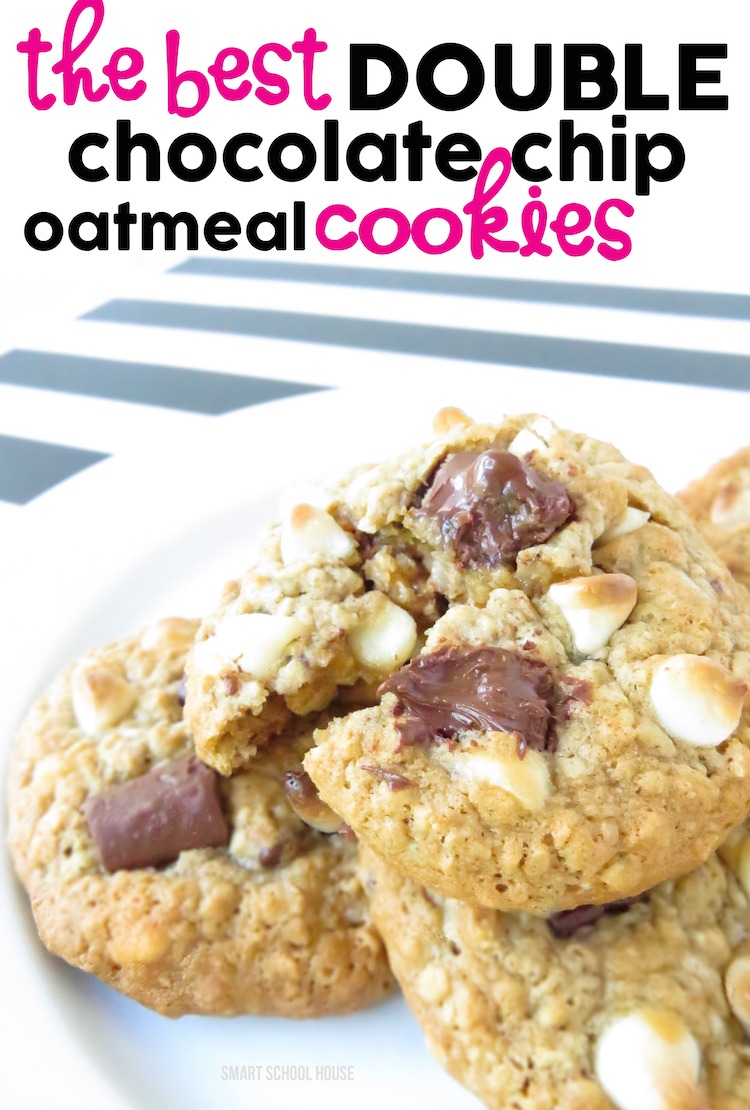Double Chocolate Chip Oatmeal Cookies