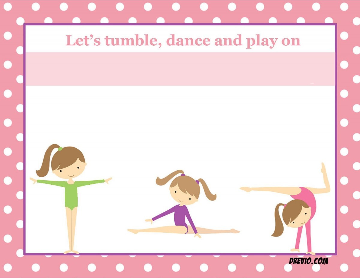Free Printable Gymnastic Birthday Invitations