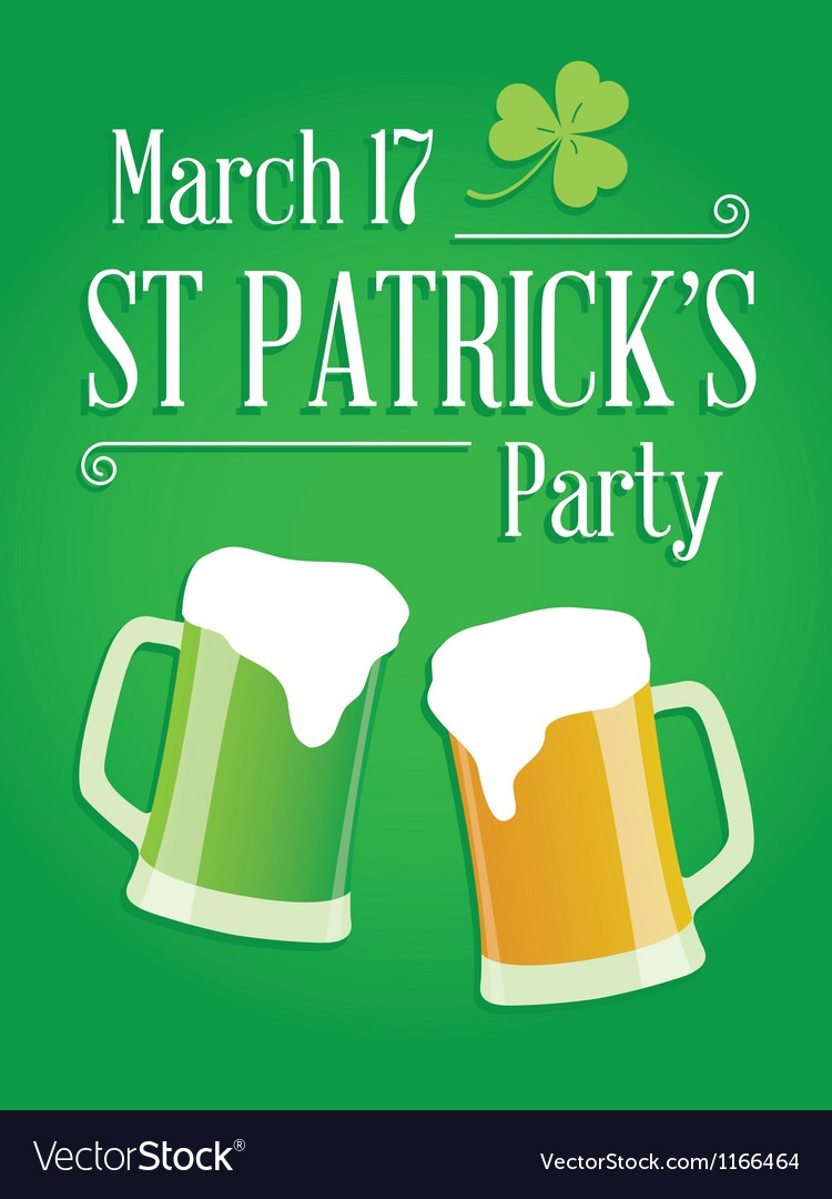 Happy St Patricks Day Party Poster Invite Vector Image