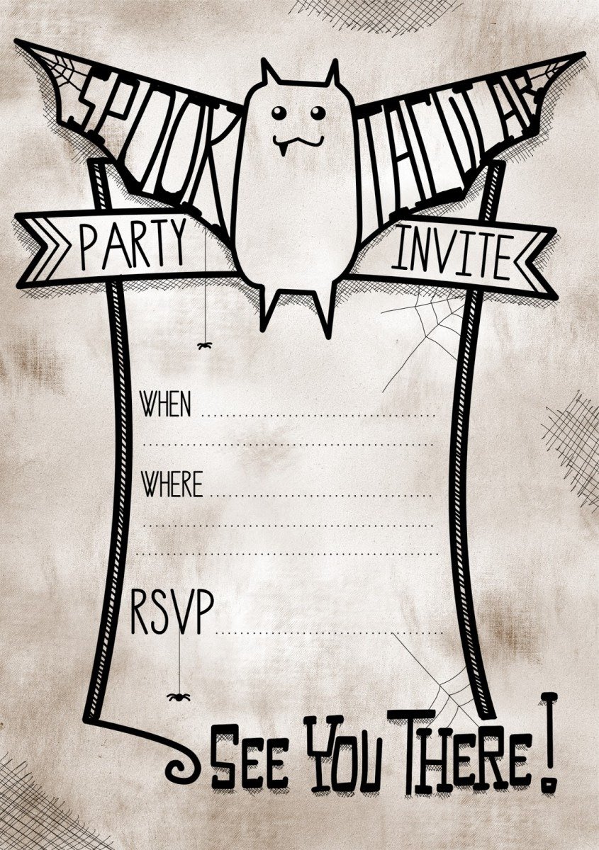 Invitation For Halloween Birthday Party Free Batinvite2
