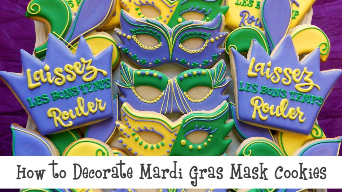 How To Decorate Mardi Gras Mask Cookies