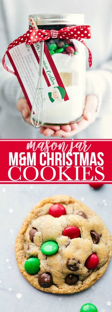 Mason Jar Gift  M&m Christmas Cookies {free Printable}