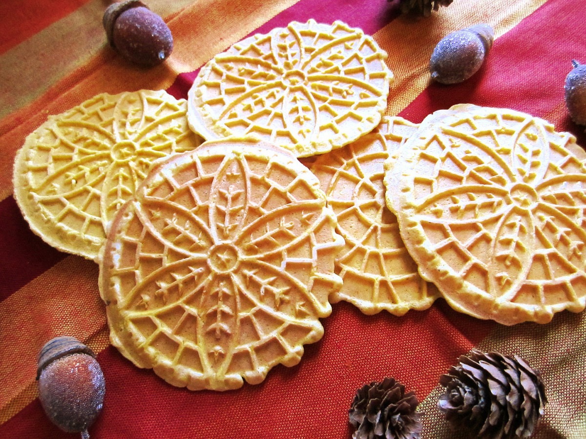 Pumpkin Pizzelle Cookies