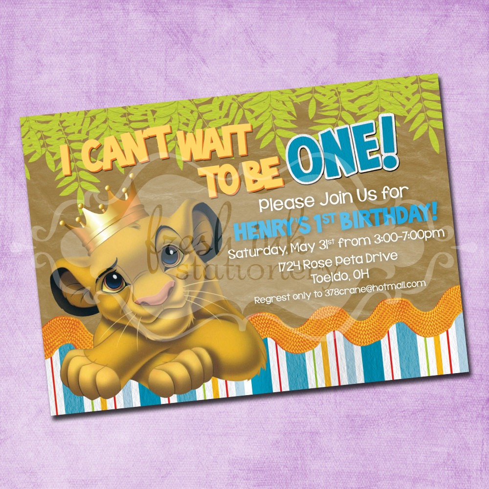 Simba Lion King Birthday New Lion King Birthday Invitations