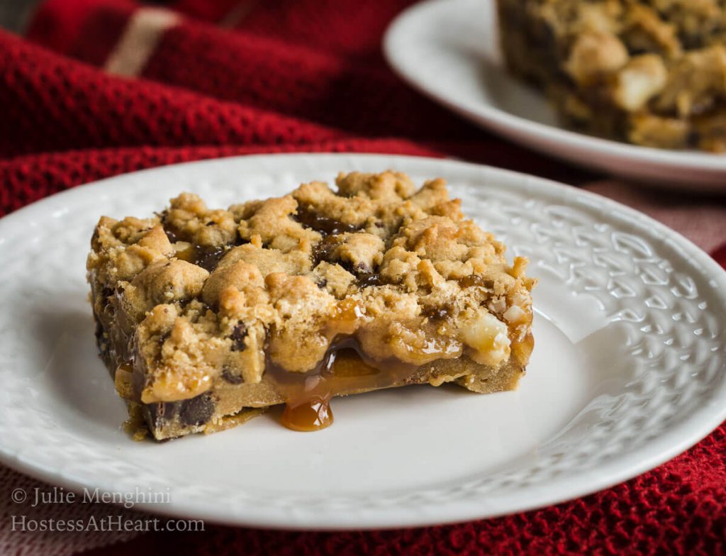 Triple Chocolate Caramel Cookie Bars