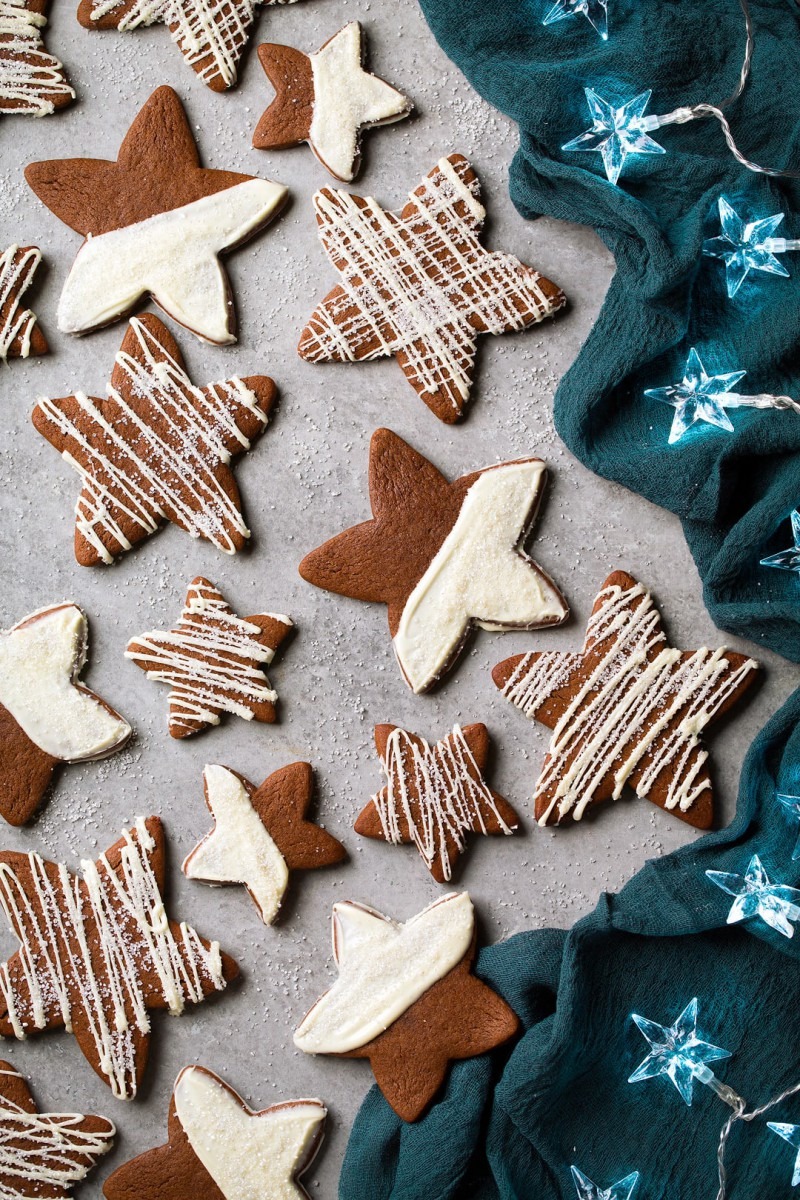 White Chocolate Gingerbread Star Cookies