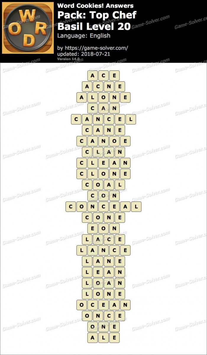 Word Cookies Top Chef