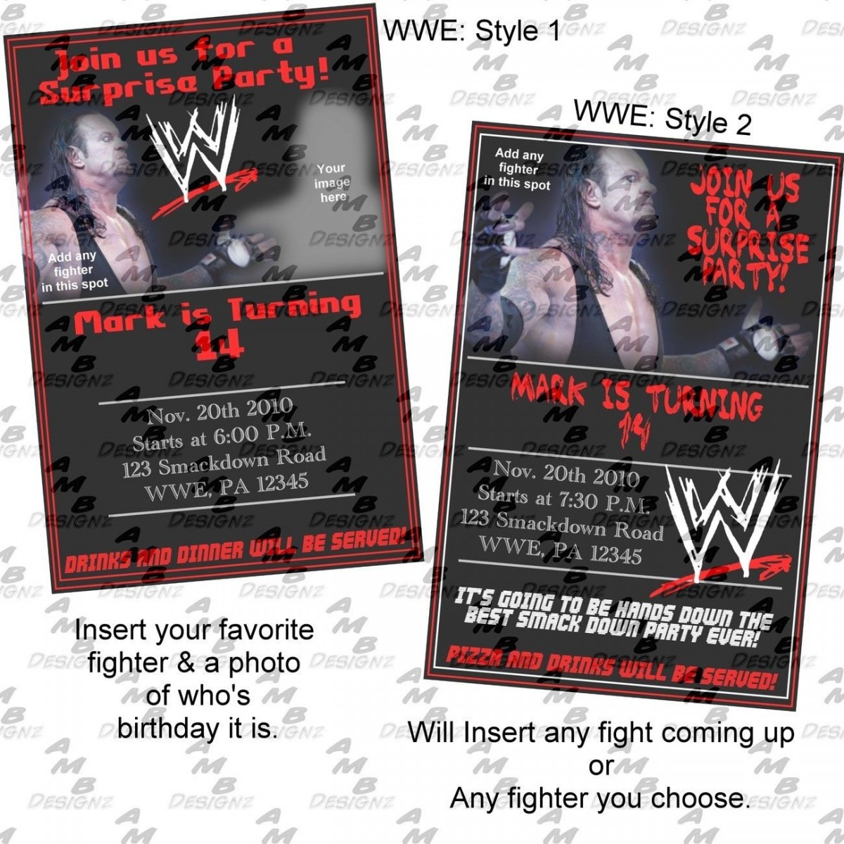Wwe Birthday Invitations & Matching Party Supplies Available