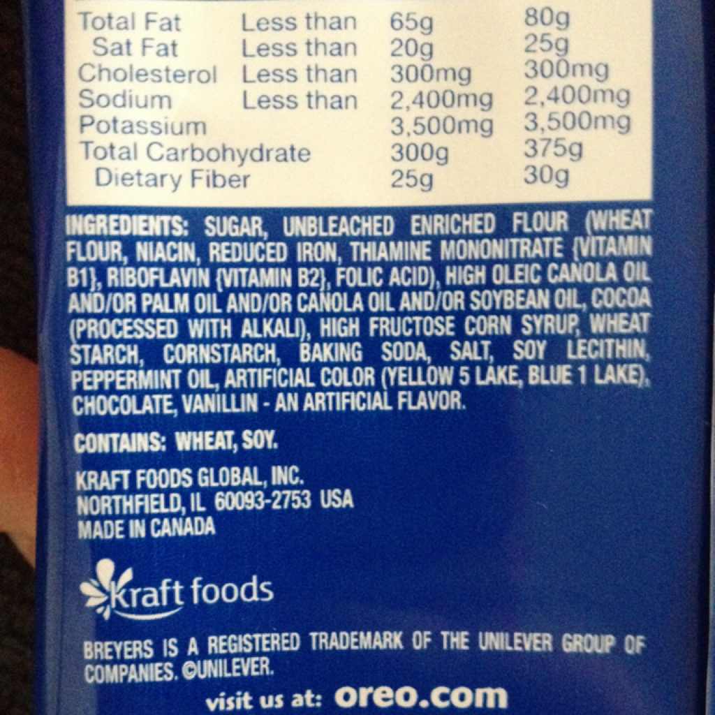 Oreo Cool Mint Oreo  Calories, Nutrition Analysis & More