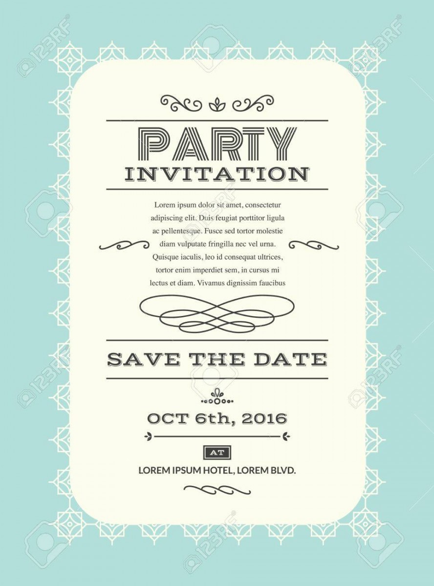 Wedding Party Invitation Card Layout Template Illustration In