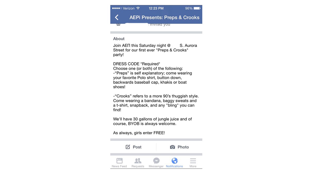 Update  Ic Students Upset About Racially Charged Party Theme
