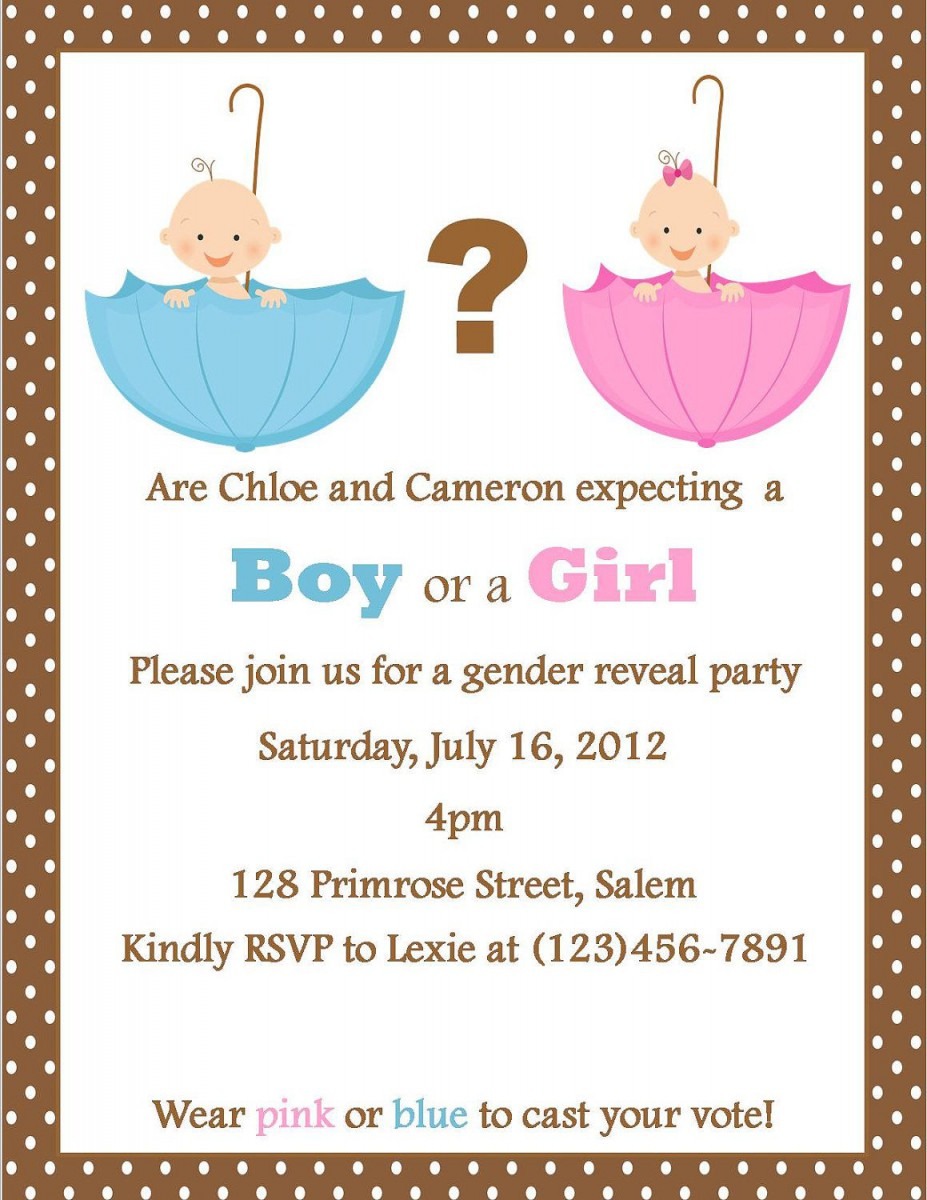Gender Reveal Party Invite  I Like That You Wear Pink Or Blue