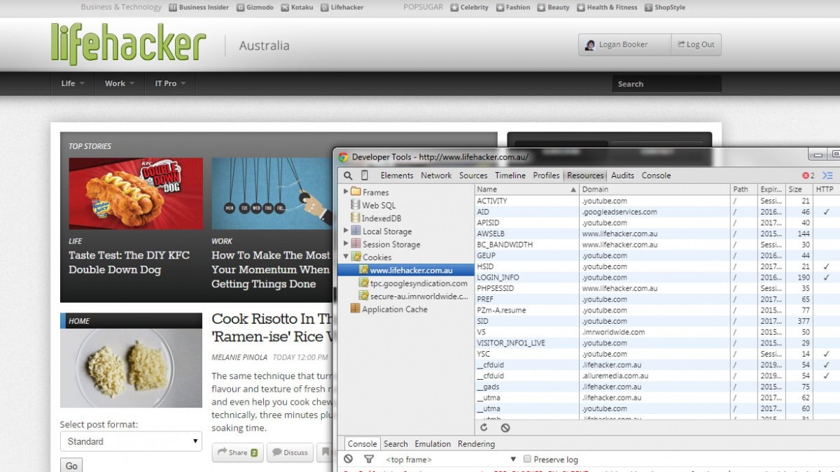 Edit Or Delete Individual Cookies Using Chrome's Developer Tools