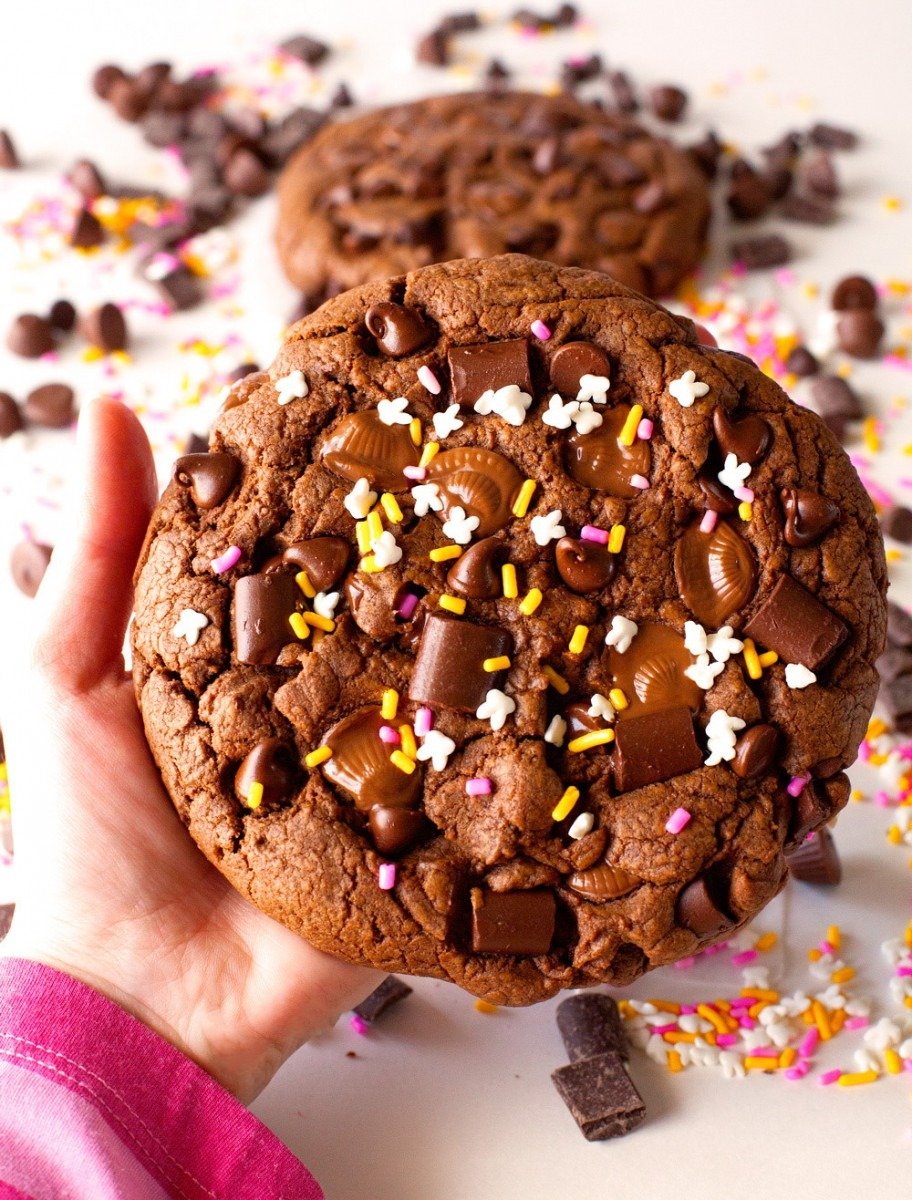 Giant Chocolate Peanut Butter Cookies For 2