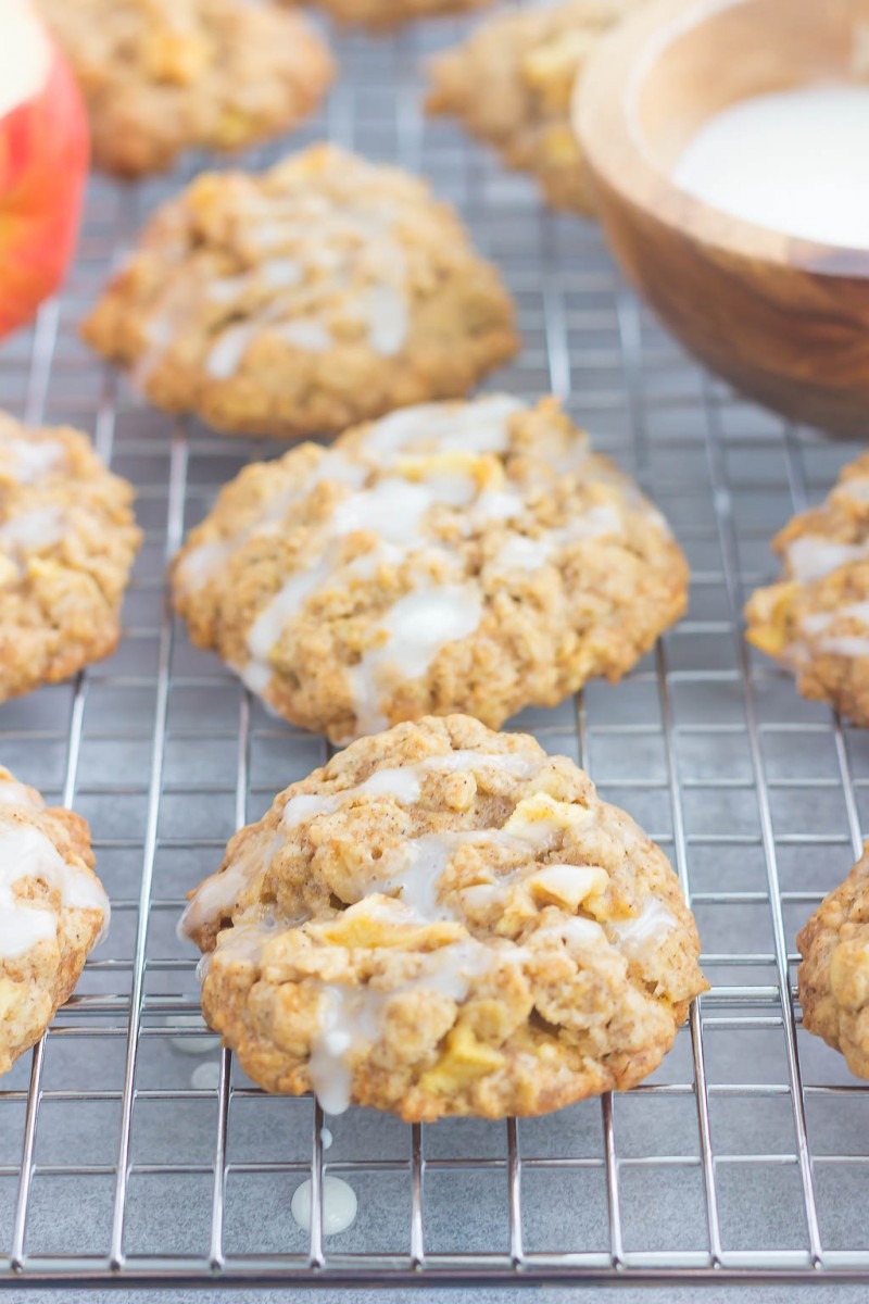 Glazed Apple Oatmeal Cookies