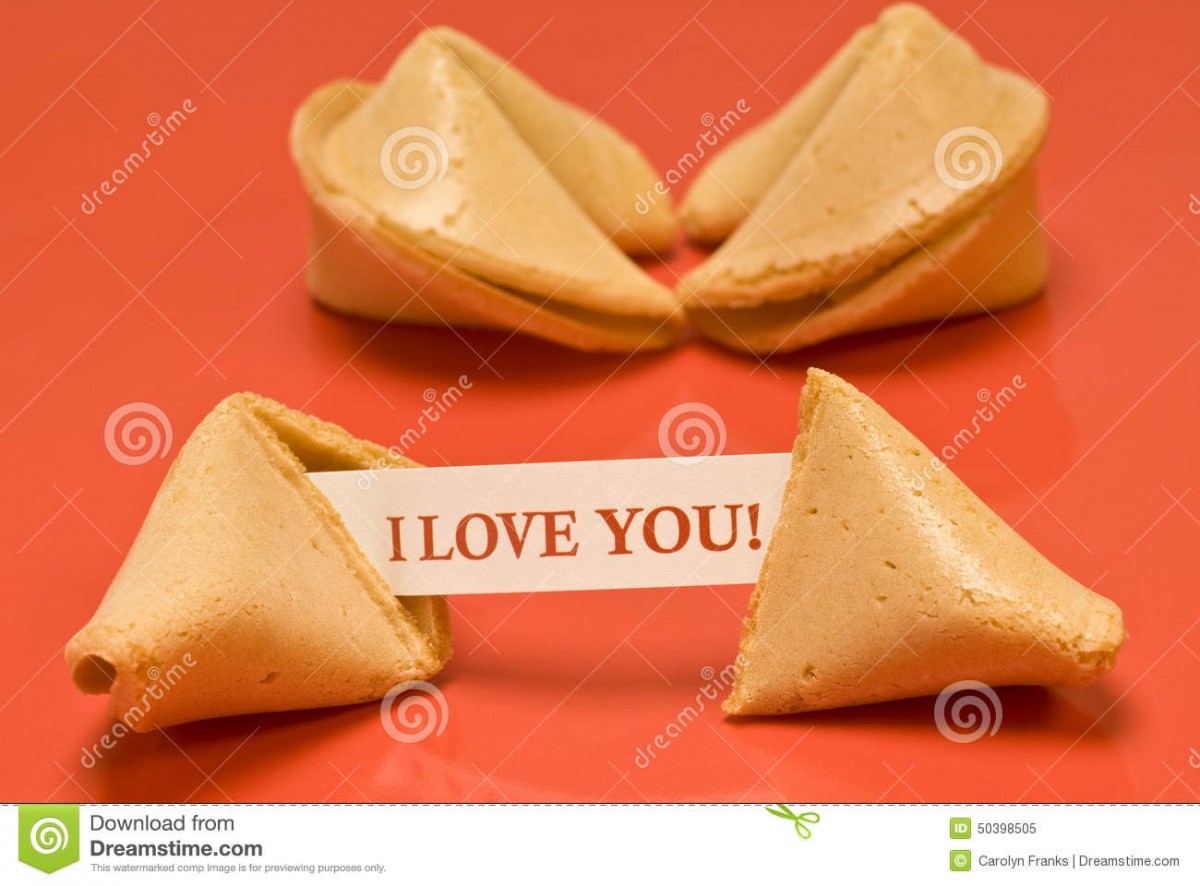 I Love You Fortune Cookie Stock Image  Image Of Message